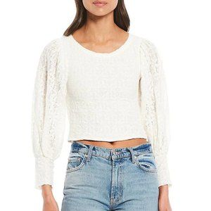 Free People Long Puff Sleeve Top   Medium   NWT